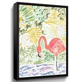 Bay Isle Home™ 'Fancy the Flamingo' Graphic Art on Canvas Metal in Green/Pink | 24 H x 32 W x 2 D in | Wayfair 10868F5570A0452DB6D356061C0846B7