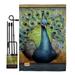 Breeze Decor Salon Royale Iv Garden Friends Birds Impressions Decorative 2-Sided 18.5 x 13 in. Flag Set in Black/Green | 18.5 H x 13 W in | Wayfair