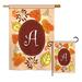 Breeze Decor Autumn Initial Fall Harvest & Impressions 2-Sided Polyester Flag Set in Red/Brown | 28 H x 18.5 W in | Wayfair