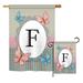 Breeze Decor Butterflies A Initial Garden Friends Bugs & Frogs Impressions Decorative Vertical 2-Sided Flag Set in Brown | 28 H x 18.5 W in | Wayfair