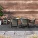 Brayden Studio® Baruc Outdoor 7 Piece Dining Set Wood/Wicker/Rattan in Brown/Gray/White | 69 W x 35.5 D in | Wayfair