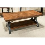 Loon Peak® Lizbeth Coffee Table Wood/Metal in Black/Brown | 20 H x 50 W x 28 D in | Wayfair 81D66C881F5D455994306D80F4013C90