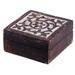 World Menagerie Mahia Handmade Floral Circle Wood Decorative Box Wood in Black/Brown | 1.5 H x 3.1 W x 3.1 D in | Wayfair