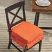 Gracie Oaks Dudek Fabric Classic Skirted Outdoor Dining Chair Cushion Polyester in Orange/Red | 3.15 H x 16 W x 16 D in | Wayfair