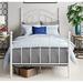 Stoltenberg Metal Twin Panel Bed Metal in White Laurel Foundry Modern Farmhouse® | 49.25 H x 41.75 W x 79.25 D in | Wayfair