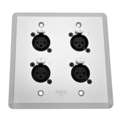 SoundTools WallCAT FX-S Wall Plate with Four XLR 3-Pin Female Connectors (Silver) WC121-S