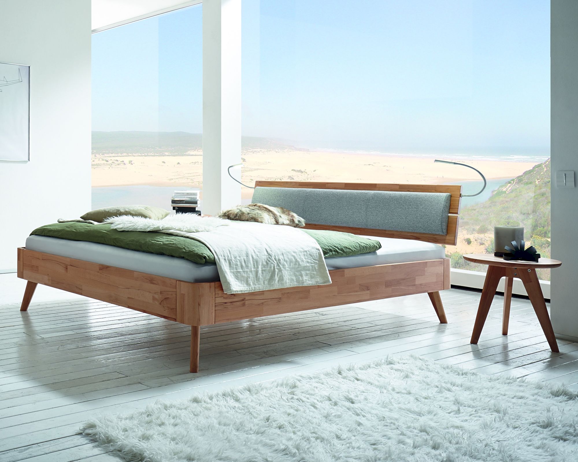 Hasena Fine-Line Massivholzbett Syma Masito/Duetto 90x200 cm / Kernbuche natur, geölt