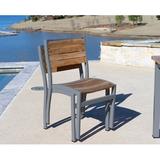 Beespoke Catalina Outdoor Armless Stacking Teak Patio Dining Chair Wood/Metal in Gray | 33.15 H x 21.45 W x 18.72 D in | Wayfair 2227-175