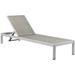 Shore Aluminum Rattan Outdoor Patio Poolside Chaise Lounge Chair in Silver by Modway Metal in Gray | 17 H x 25 W x 76 D in | Wayfair