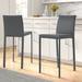 Wade Logan® Gilson Bar & Counter Stool Upholstered/Leather/Metal/Faux leather in Gray | 17.33 W x 21.07 D in | Wayfair