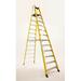 Bauer Corporation 14 ft Fiberglass Step Ladder w/ 375 lb. Load Capacity Fiberglass in Yellow | 79 W x 89 D in | Wayfair 35114