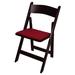 Kestell Furniture Maple Wood Padded Folding Chair Vinyl/Fabric in Brown | 35.5 H x 17.25 W x 14.25 D in | Wayfair M-210-V-Black Vinyl/Mahogany