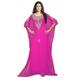 Dubai Middle East Bollywood Style Handmade Designer Kaftan Caftan Farasha Jalabiya Dress Abaya Casual Dress for Party Event, Evening wear, Beach, Royal Swag - Design NO 28 - ONE Size Pink