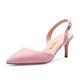 Castamere Pointed Toe Slingback Court Shoes Womens Mid Kitten Heel Pumps Closed Toe Sandals 2.4 in Heel Suede Pink Pump EU 39.5
