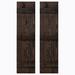 Dogberry Collections Traditional Board & Batten Exterior Shutters Wood in Brown | 48 H x 14 W x 1.63 D in | Wayfair w-trad-1448-blck