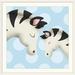 Great Big Canvas 'Zebra Mommy & Baby on ' Circle Frame Art Print in Blue | 28 H x 28 W in | Wayfair 2439641_21_20x20