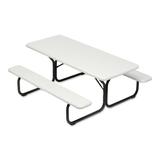 Iceberg Enterprises Bench Rectangular 8 - Person 72" Long Outdoor Picnic Table Plastic in Black | Wayfair ICE65923