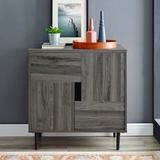 Ivy Bronx Glenni 2 Door Square Accent Cabinet Wood/Metal in Red/Gray/Brown | 31 H x 30 W x 16 D in | Wayfair DA895E3A3D5748B99FDB075836479E6E