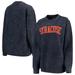 Women's Pressbox Navy Syracuse Orange Comfy Cord Vintage Wash Basic Arch Pullover Sweatshirt