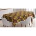East Urban Home Ethnic Geometric Tablecloth Polyester in Gray/Green/Yellow | 52 D in | Wayfair 5CA10F1173364771975B634776B4C38A