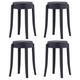 vidaXL Stackable Stools 4 pcs Black Plastic