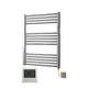 Greened House Electric Chrome 600W x 800H Flat Towel Rail + Timer and Room Thermostat Bathroom Towel Rails