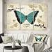 East Urban Home Blue Farmhouse Butterfly - 3 Piece Wrapped Canvas Graphic Art Print Canvas, Wood in White | 28 H x 36 W x 1 D in | Wayfair