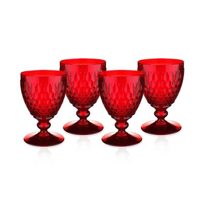 Villeroy & Boch Boston Crystal Goblet, Set of 4 - Red