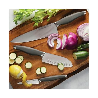 Rachael Ray Cutlery Japanese Stainless Steel 3-Pc. Chef's Knife Set - Gray