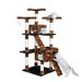 Black and Brown 72"Cat Tree Condo with Two Ladders, 52 LBS, Brown / Black