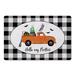 Black/Orange 1 x 18 W in Kitchen Mat - The Holiday Aisle® Weeden Hello My Pretties Halloween Truck Kitchen Mat Synthetics | 1 H x 18 W in | Wayfair