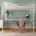 Maxwell Metal Loft Bed w/ Built-in-Desk by Novogratz Metal in White | 72 H x 56.5 W x 77.5 D in | Wayfair 4371129N