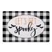 Black/White 1 x 18 W in Kitchen Mat - The Holiday Aisle® Whalan Let's Get Spooky Kitchen Mat Synthetics | 1 H x 18 W in | Wayfair