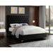 Mercer41 Dermott Platform Bed Upholstered/Velvet, Metal in Black | 56 H x 81 W x 86.5 D in | Wayfair 7627687854F6472E90578D059EA8B469