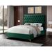 Mercer41 Dermott Platform Bed Upholstered/Velvet, Metal in Green/Black/Yellow | 56 H x 65 W x 86.5 D in | Wayfair 420F1C906FC04726952E3D5C40A046B5