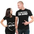 Silk Road Tees Women's Couple Maternity T-Shirts Bump Dad and Mom Maternity Shirts New Baby Announcet Pregnancy T-Shirt Men Large - Women Small Black