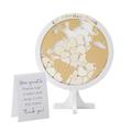 Kate Aspen Guest Book Globe Wedding Guestbook Alternatives, One Size, White Map with Hearts