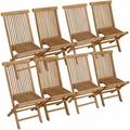 Lot de 8 chaises de jardin en teck lombok - brown