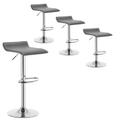 WOLTU Bar Stools Grey Bar Chairs Breakfast Dining Stools for Kitchen Island Counter Bar Stools Set of 4 pcs Adjustable Swivel Gas Lift/Steel Footrest & Base