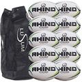 Big Game Hunters 10 x Rhino Cyclone Training Rugby Balls And Bag (Size 4)
