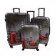 Rocklands London Lightweight 4 Wheel Hard Shell PC London Printed Luggage Set Suitcase Cabin Bag PC-05 (Full Set/ 3 Pcs (20"+25"+29"))