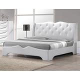 Orren Ellis Kogan Platform Bed Upholstered/Faux leather in Brown/White | 48 H x 78 W x 93 D in | Wayfair E5D462F35B16404A8E7B8791F375F81E