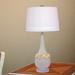 Highland Dunes Southard 24.37" Table Lamp Glass/Linen/Crystal, Resin in Yellow | 24.37 H x 15.87 W x 15.87 D in | Wayfair