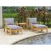Rosecliff Heights Somerset Deep Seating Outdoor Ottoman w/ Cushion Wood in Blue | 16 H x 28.3 W x 24.7 D in | Wayfair