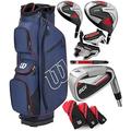 Wilson Prostaff All Graphite SGI 13 Piece Mens Complete Club Set Golf Package Fitted With Graphite Shafted Irons & Graphite Shafted Woods Mens Right Hand + Prostaff Cart Bag
