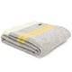 Tweedmill Textiles Fishbone THROW Blanket -100% Pure New Wool - BRITISH MADE - SILVER GREY/YELLOW STRIPE