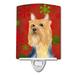 Caroline's Treasures Silky Terrier Snowflake Holiday Christmas Ceramic Night Light Ceramic in Red | 6 H x 4 W x 3 D in | Wayfair LH9316CNL