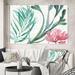 East Urban Home Farmhouse 'Mixed Botanical Green Leaves III' Painting Multi-Piece Image on Canvas Canvas, in White | 28 H x 36 W x 1 D in | Wayfair