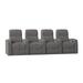 Red Barrel Studio® Chrysander 128" Wide Home Theater Row Seating w/ Cup Holder Microfiber/Microsuede in Gray | 44 H x 128.25 W x 40 D in | Wayfair