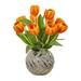 Wrought Studio™ Artificial Floral Arrangement Tulip in Vase Polyester/Faux Silk/Plastic/Fabric | 15 H x 11 W x 11 D in | Wayfair